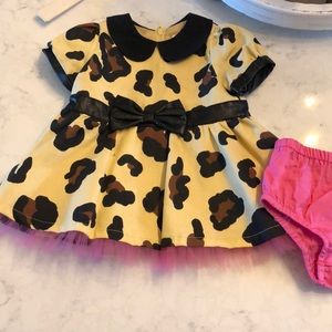 Leopard little girls dress